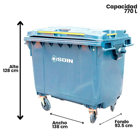 Contenedor De Basura 770l Gris