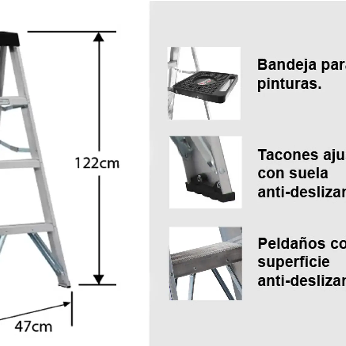 Esc. Aluminio Tijera 1.22m 3