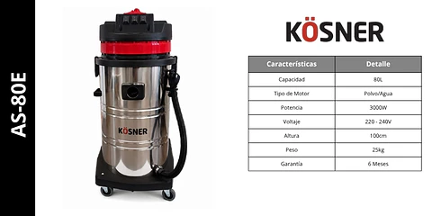 Aspiradora Polvo/agua 80l