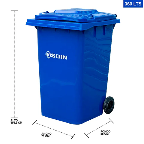Contenedor De Basura 360l Azul