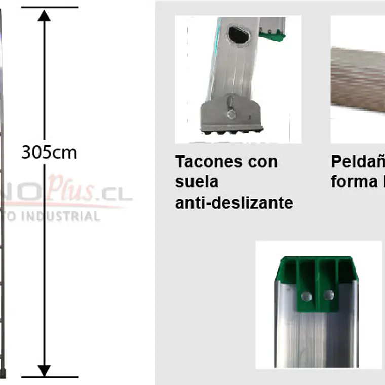 Esc. Aluminio Recta Simple 3.05m 7