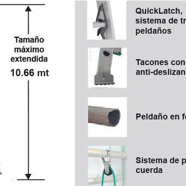 Esc. Aluminio Telesc. 10.66m 4