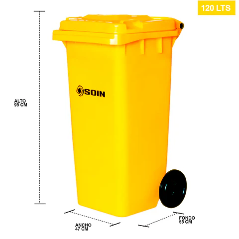 Contenedor De Basura 120l Amarillo