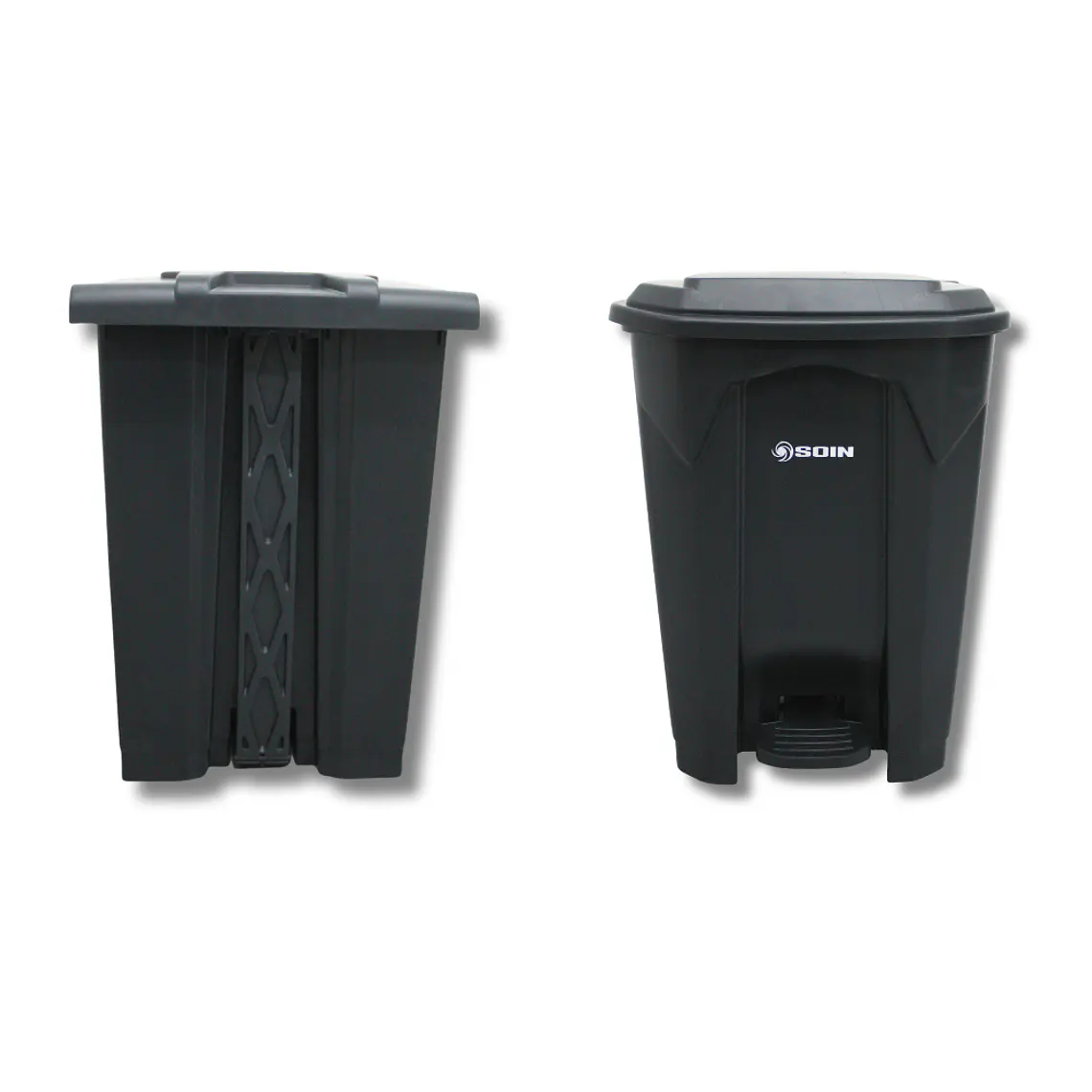 Basurero Plastico 50l Gris 3