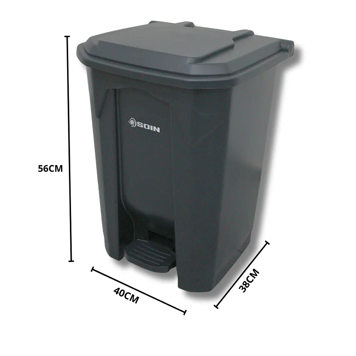 Basurero Plastico 50l Gris 4