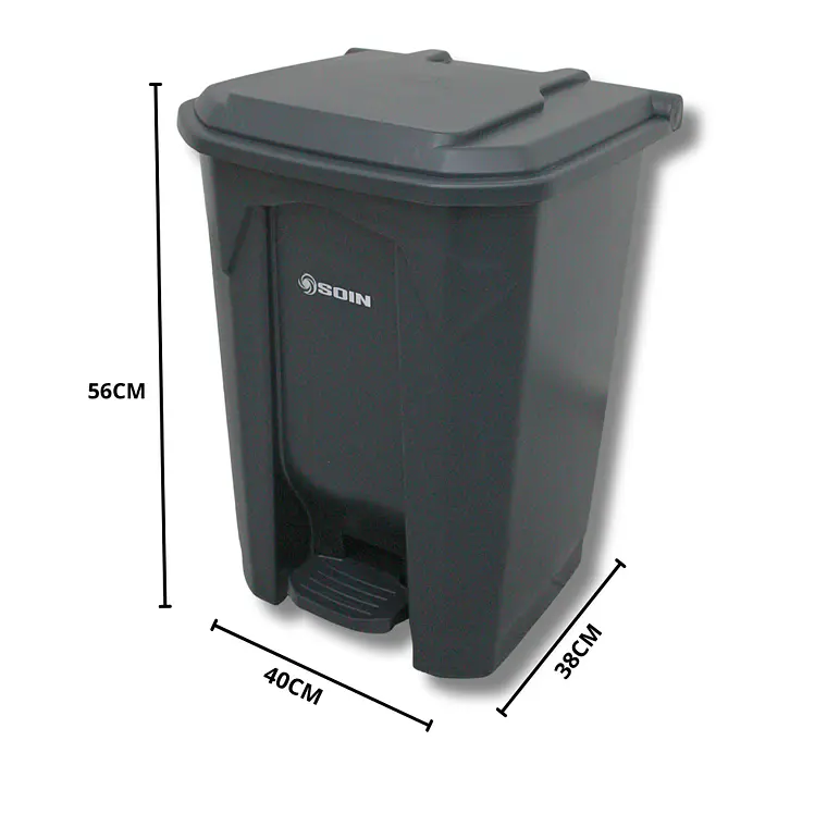 Basurero Plastico 50l Gris 4