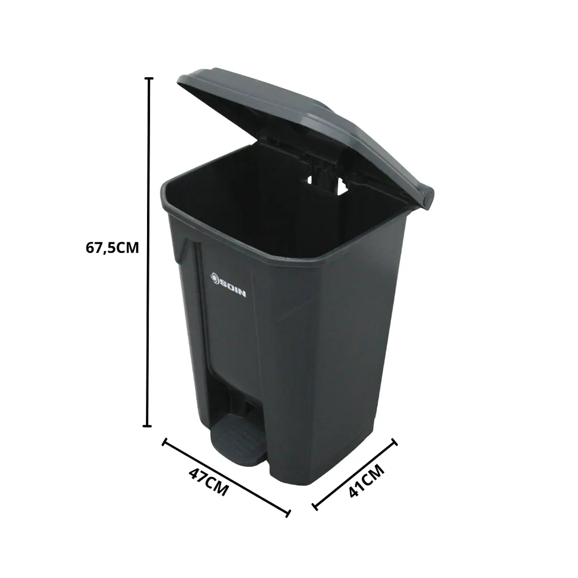 Basurero Plastico 50l Gris 5