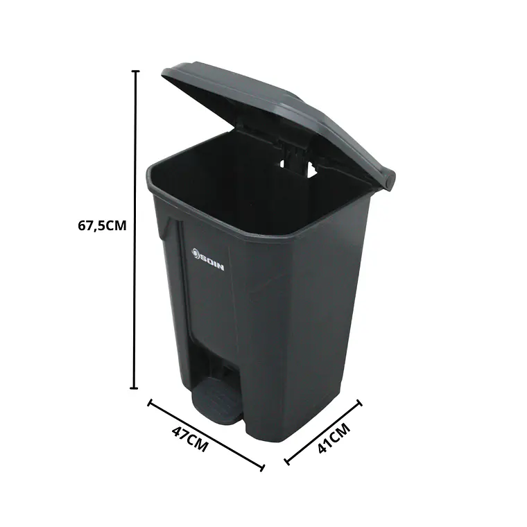 Basurero Plastico 50l Gris 5