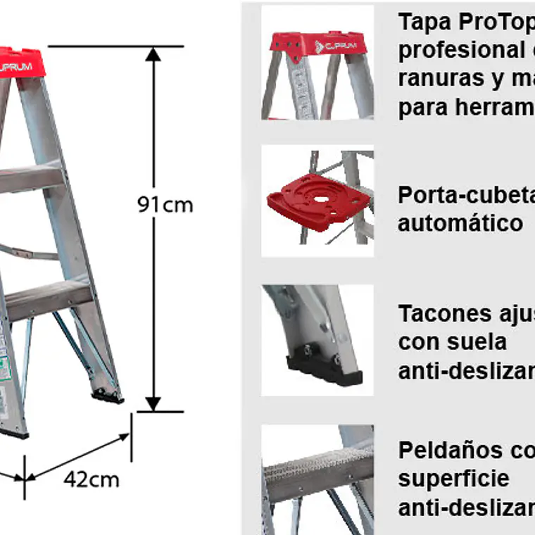Esc. Aluminio Tijera 0.87m 8