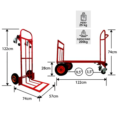 Carro Dual Acero 200 Kg.