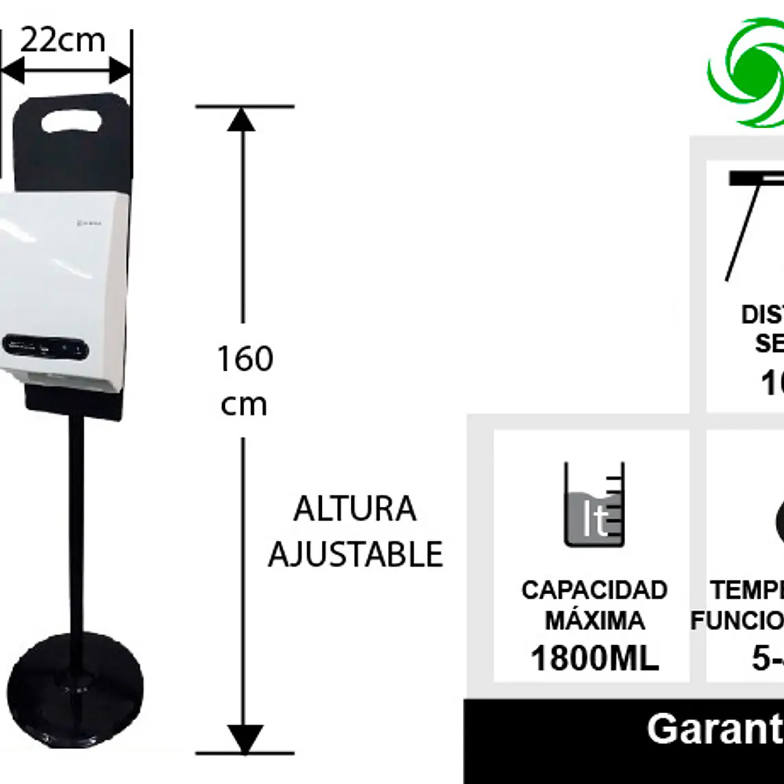 Totem Sanitizador De Manos Auto. 1800ml 6