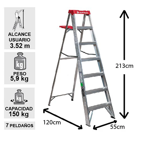 Esc. Aluminio Tijera 2.13m