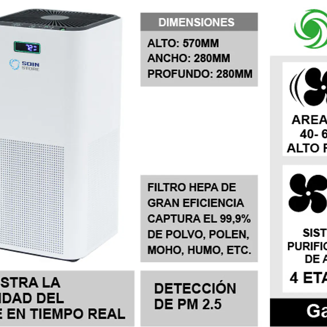 Purificador De Aire Office Hepa-uv 220v 3