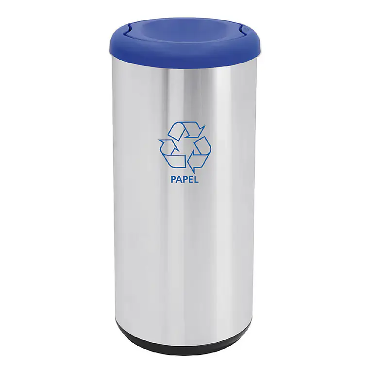 Basurero Conico Azul 40l Acero Inox. Tramonti 1