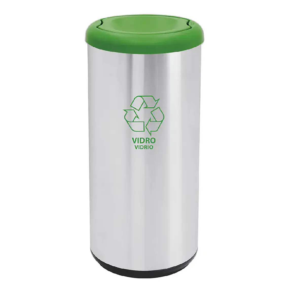 Basurero Conico Verde 40l Acero Inox. Tram 1