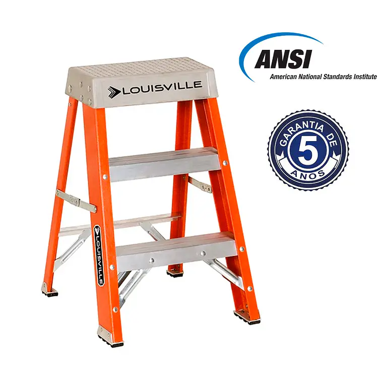 Escalera Fibra De Vidrio 2 PeldaÑos Louisvill 6