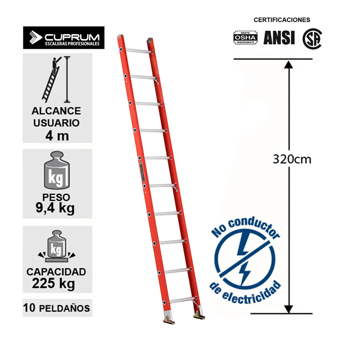 Esc. F. Vidrio Recta 3.06m 2