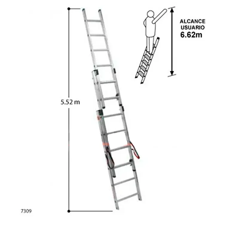Esc. Aluminio Tijera Tel.3 X 2.54m 4