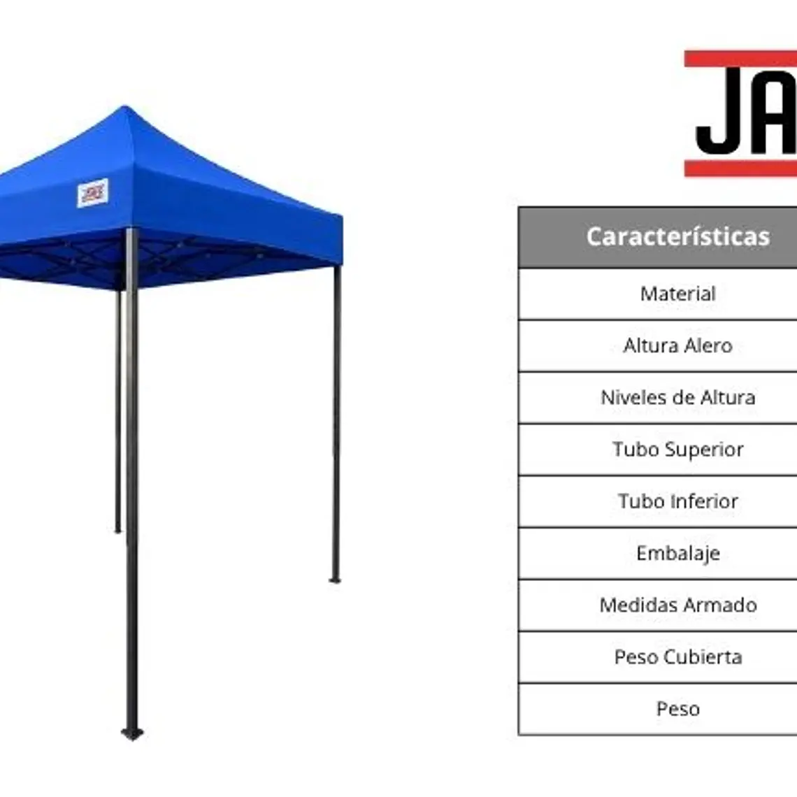 Toldo Plegable Azul 2x2 6