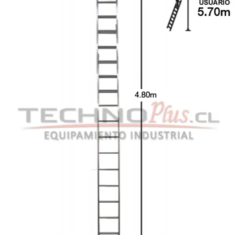 Esc. Aluminio Recta Simple 4.88m 2