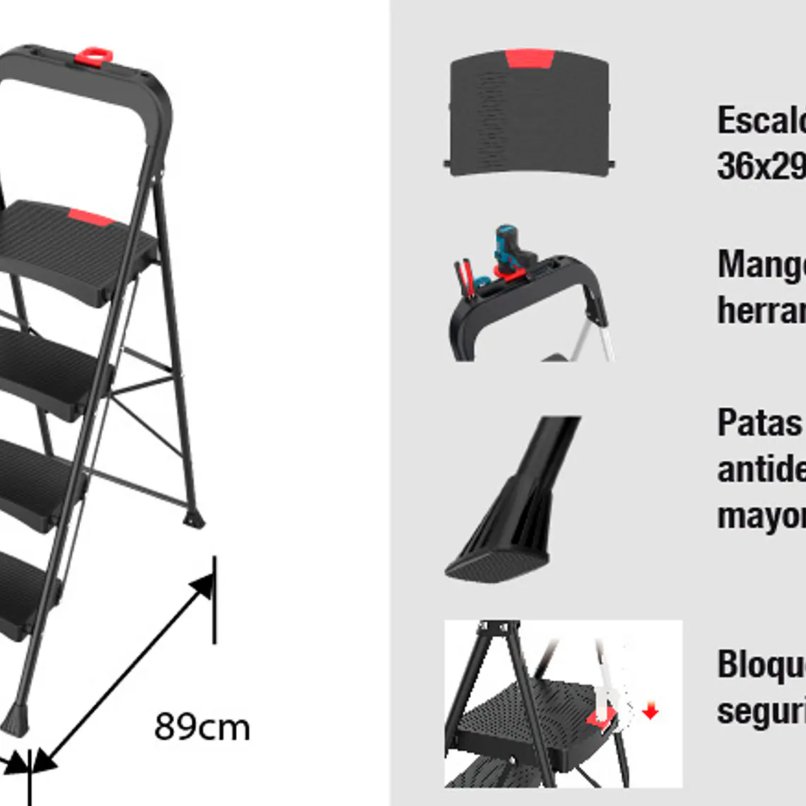 Piso Escalera Plegable 4p Luxury 4