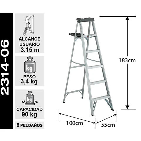 Esc. Aluminio Tijera 1.83m