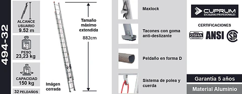 Esc. Aluminio Extension 8.82m
