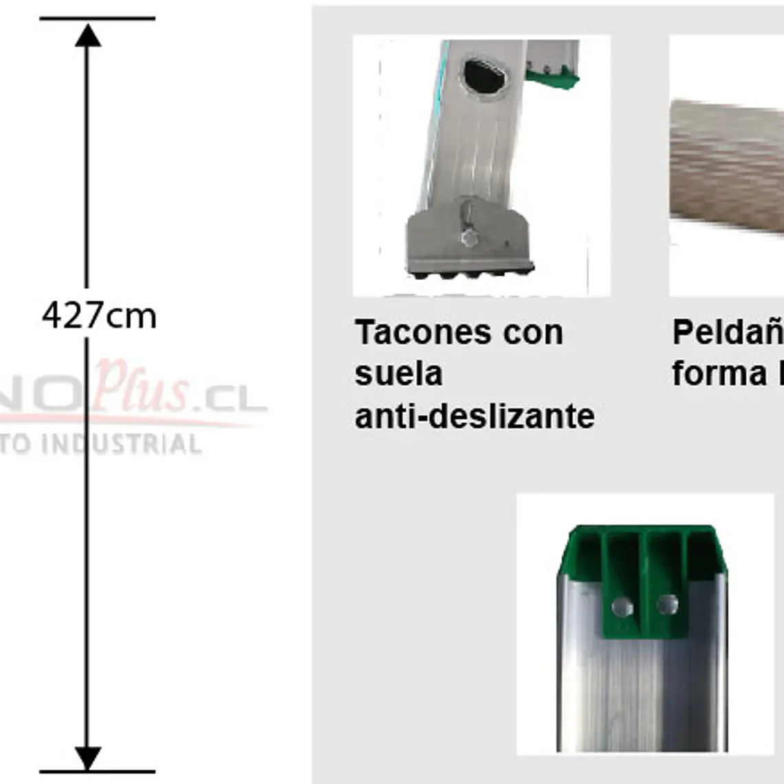Esc. Aluminio Recta Simple 4.27m 5