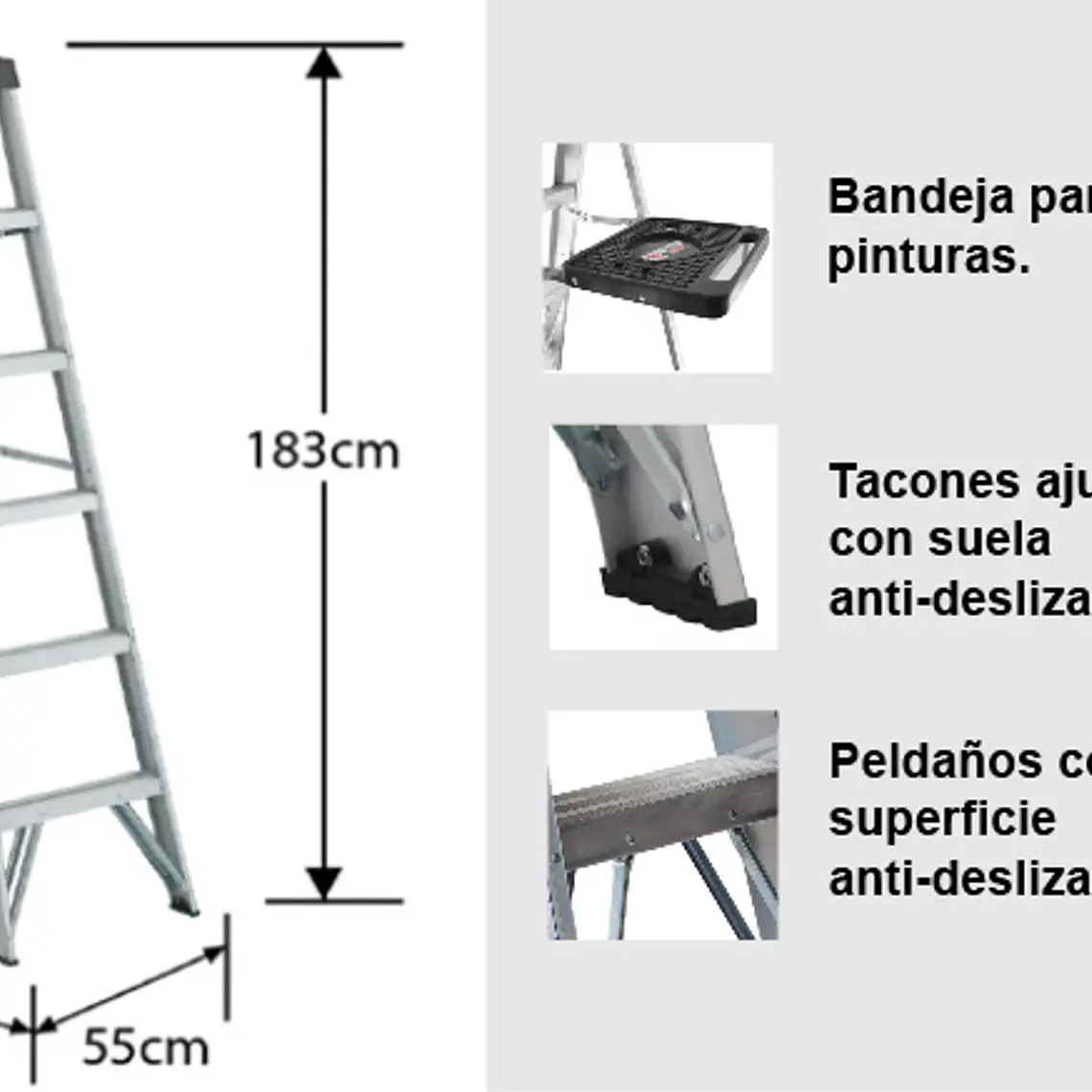 Esc. Aluminio Tijera 1.83m 4