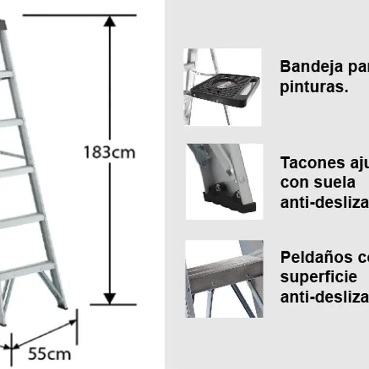Esc. Aluminio Tijera 1.83m 4