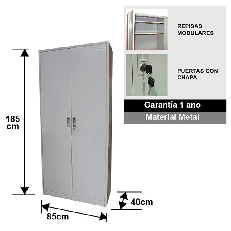Armario Metalico 2 Puertas. 3