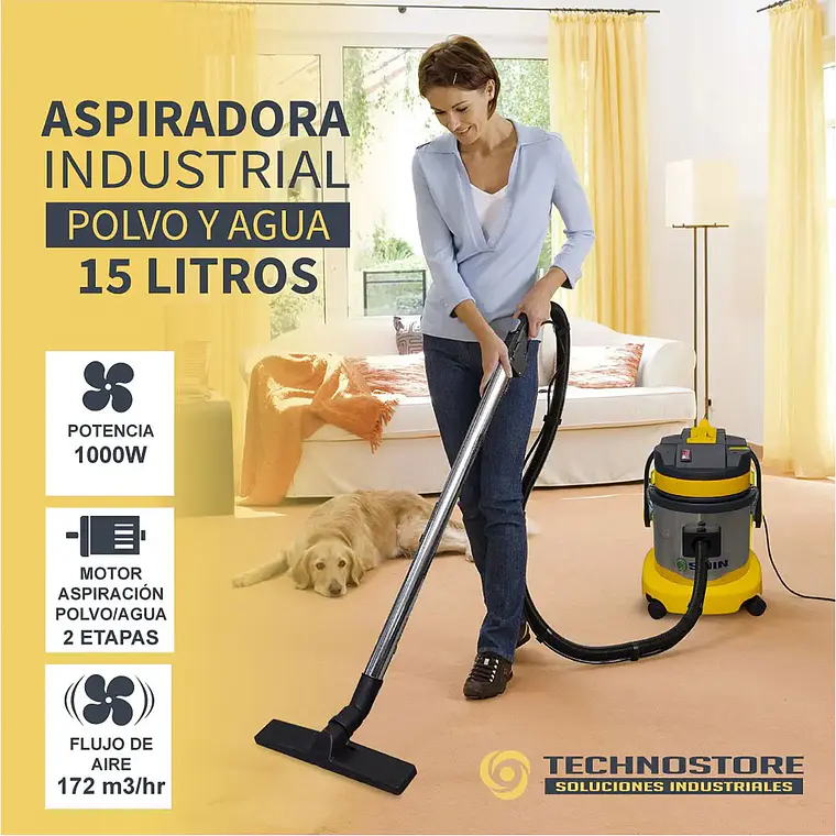 Aspiradora Polvo/agua 15l Soin 4