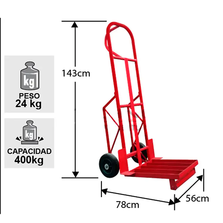 Yegua Acero 400 Kg. C/ Rodillo 5