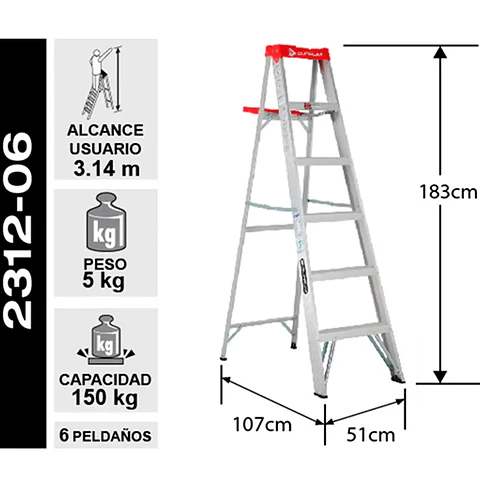 Esc. Aluminio Tijera 1.83m