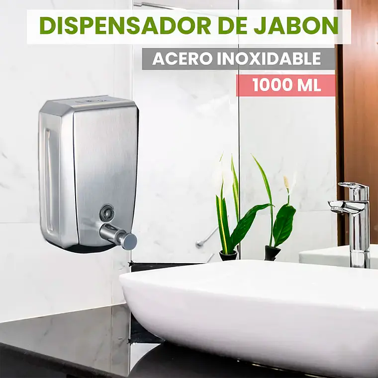 Dispensador De Jabon 1000ml Acero Inox 3