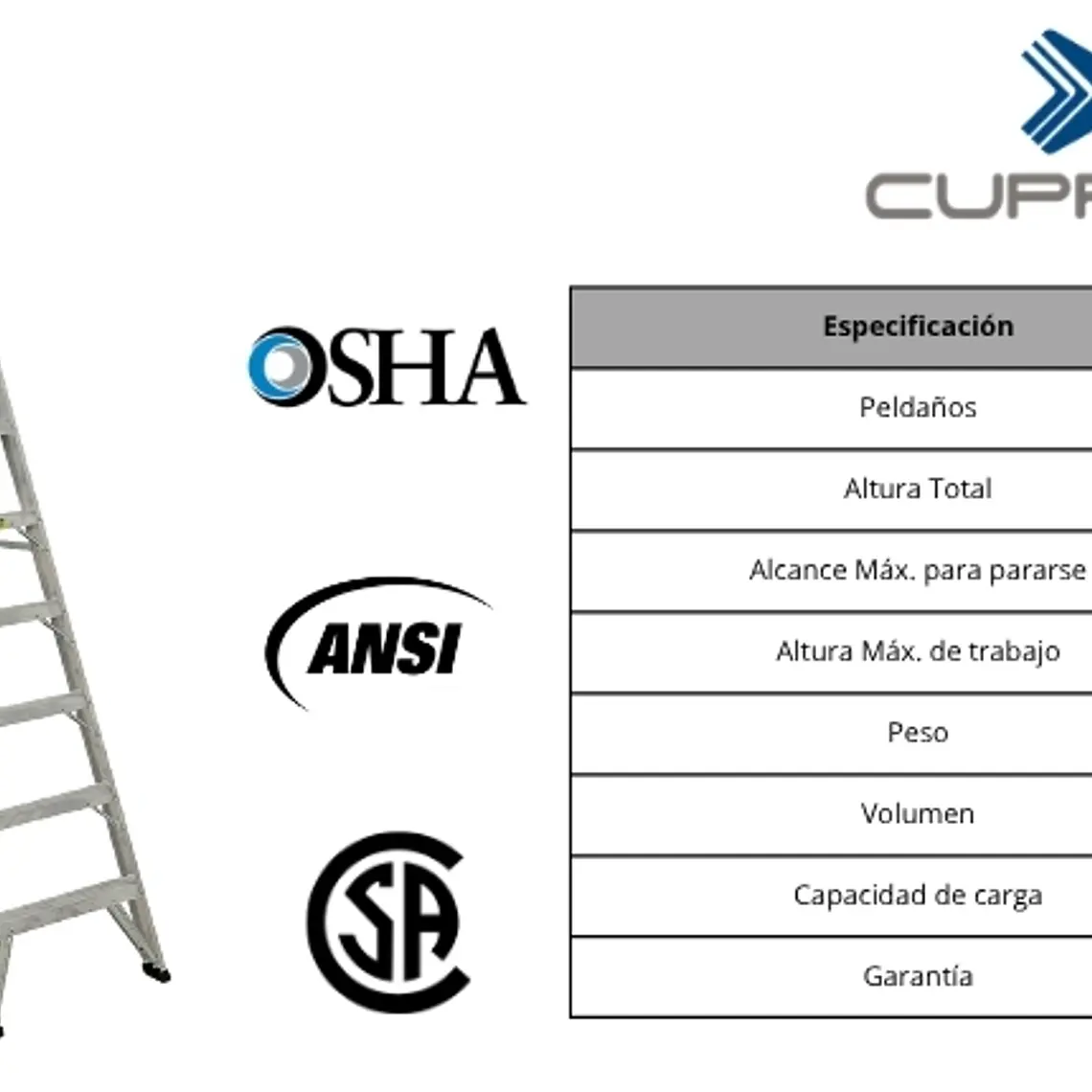 Esc. Aluminio Tijera 3.05m Duomax 6