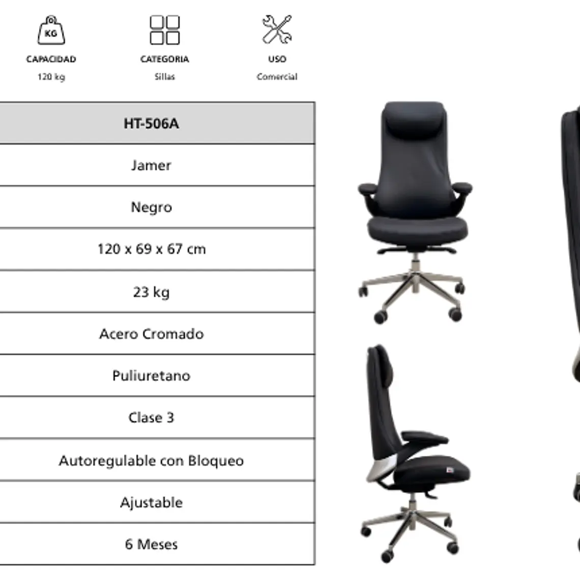 Silla Gerencial Respaldo Alto 6