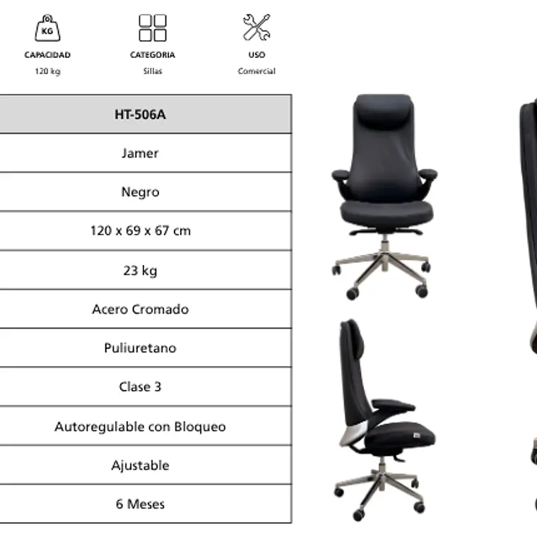 Silla Gerencial Respaldo Alto 6