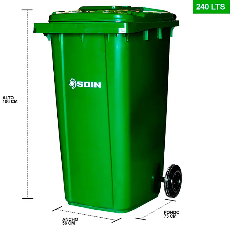Contenedor De Basura 240l Verde 2