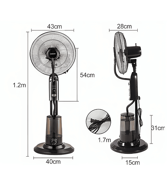 Ventilador nebulizador para oficina