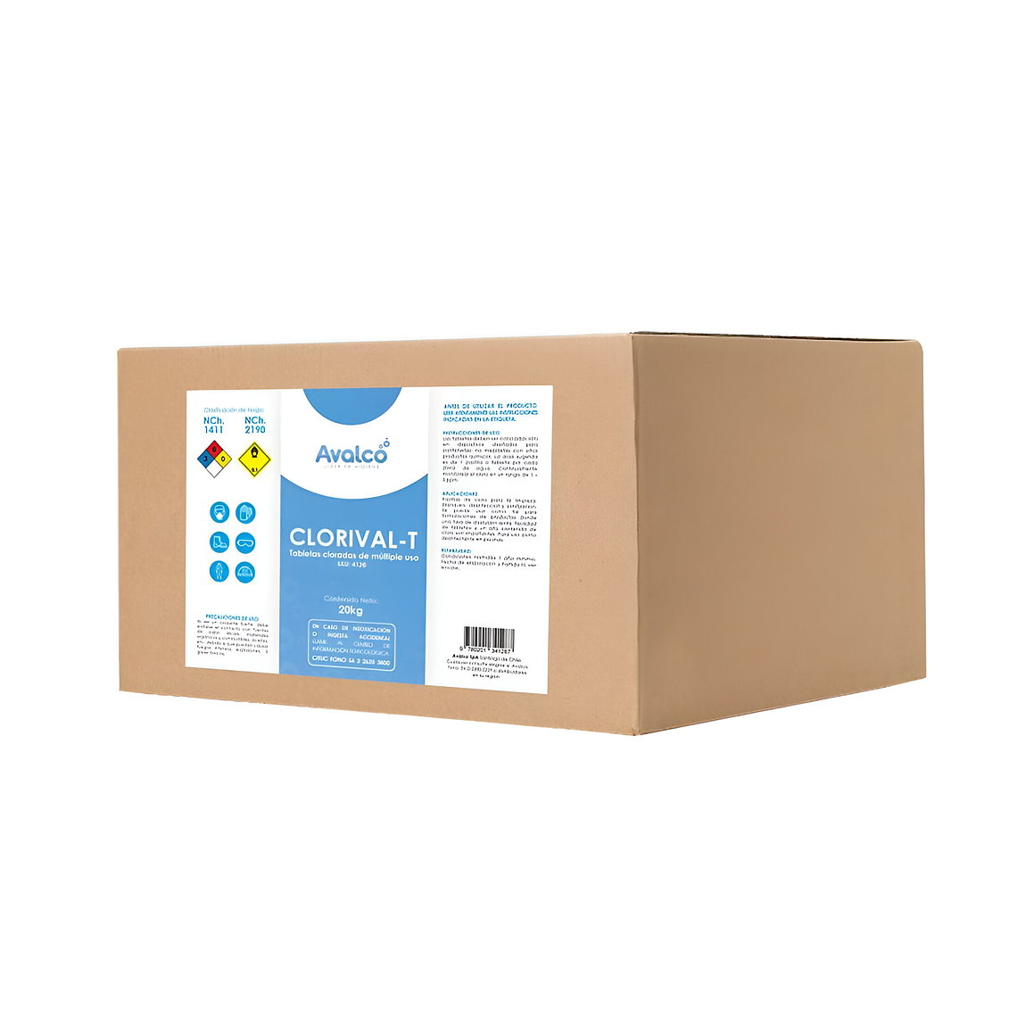 Clorival-T -Tabletas De Cloro Multiuso Caja 20kg 1