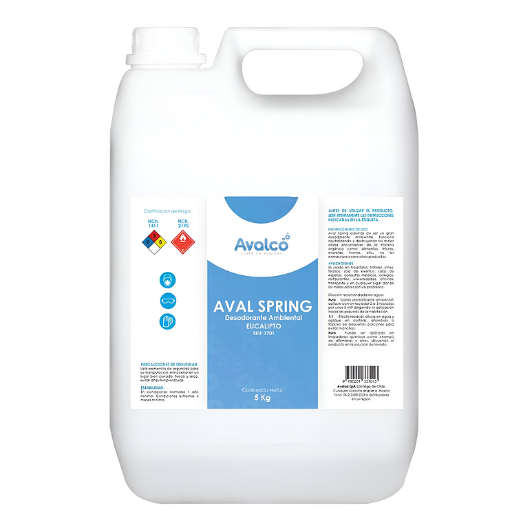 Aval Spring - Desodorante Ambiental aroma Eucalipto Bd 5 L 1