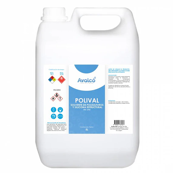 Polival - Solvente de Polisulfuros y Silicona Estructural 5 Litros