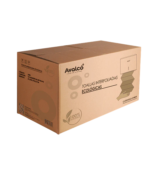 Papel Toalla Interfoliada  Ecológico Caja 18 paquetes x 250 hojas