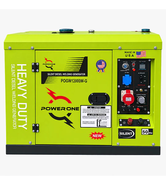 Generador Soldador Diésel Insonorizado POWER ONE POGW12000W-G | 9 kVA y 300 A