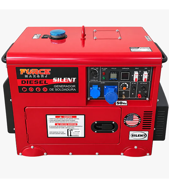 Generador Soldador Diésel Insonorizado FORCE MAX & RJ DGW-8000 | 7.500 W y 200 A