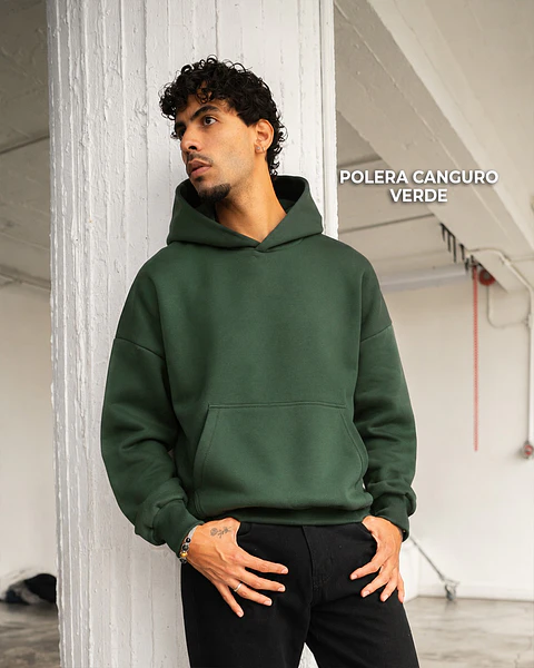 POLERA CANGURO  VERDE