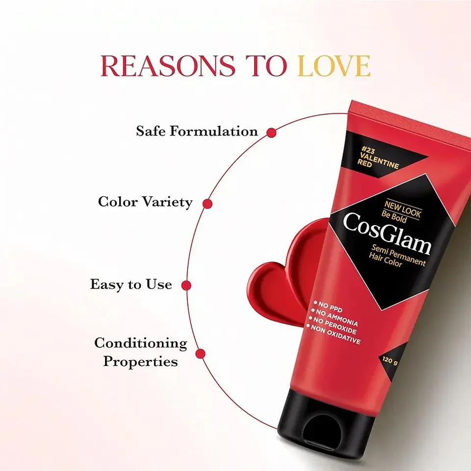 Tintura fantasía Semi Permanent Hair Color valentine red 120g 4