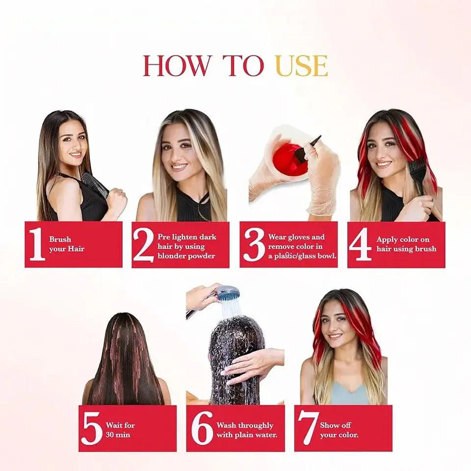 Tintura fantasía Semi Permanent Hair Color valentine red 120g 7