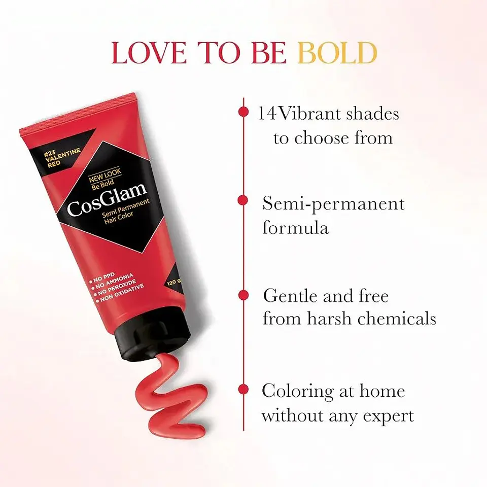 Tintura fantasía Semi Permanent Hair Color valentine red 120g 2